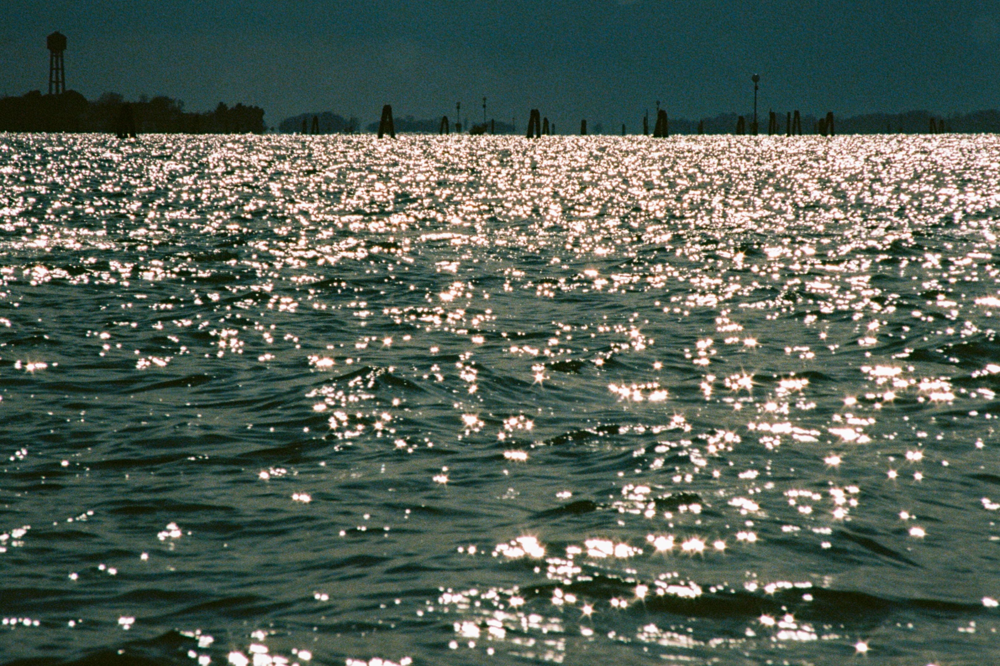 glittering sea in venice